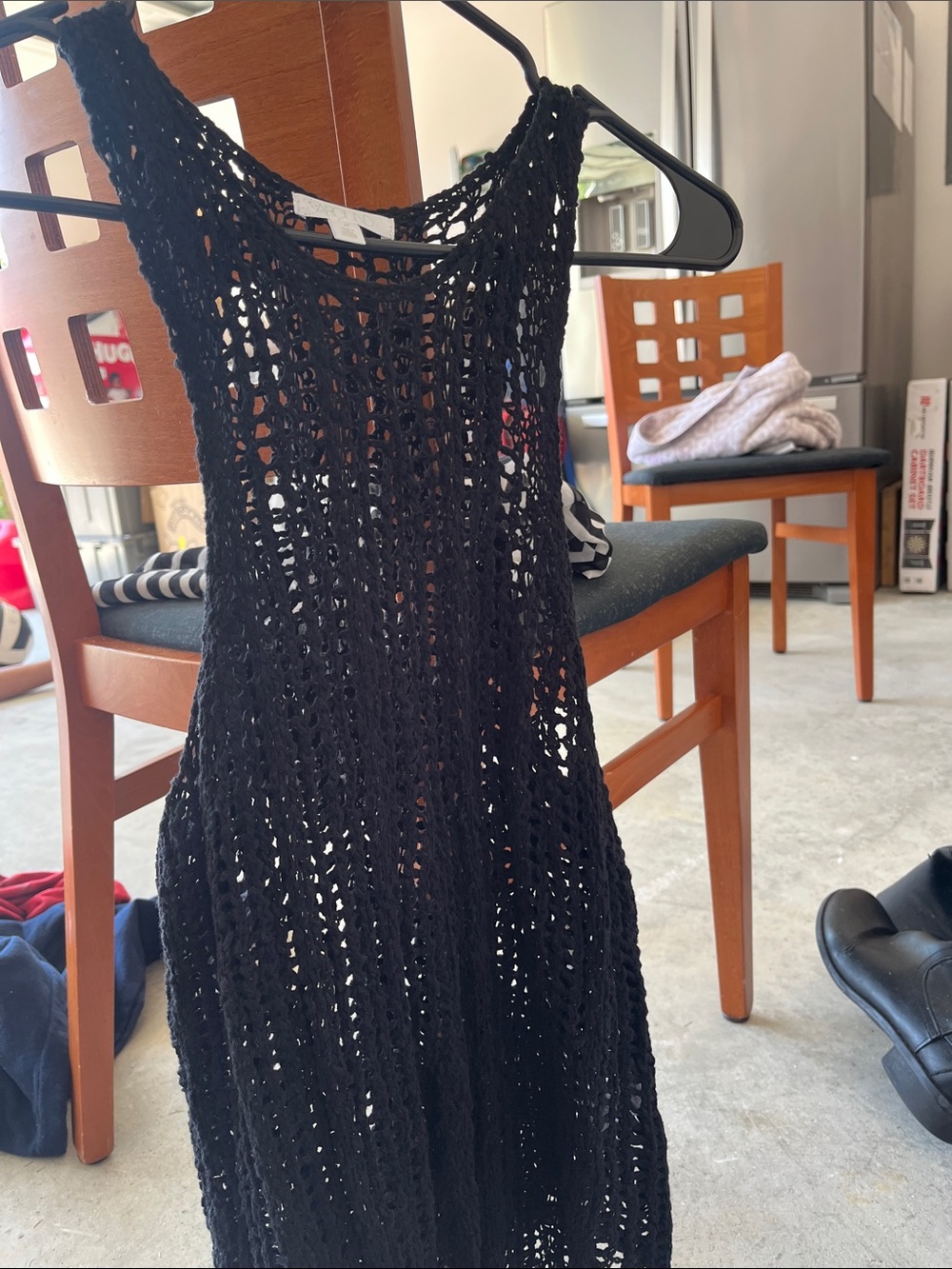 Abound Black Crochet Tank Cover-Up